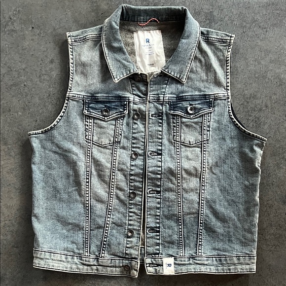 Ripton Jackets & Blazers - Womens Light Blue Denim Vest - Relaxed Sleeveless Jacket